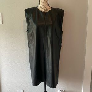 Zara Faux leather A-line dress